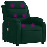 Poltrona Massaggiante | Sedia Relax Reclinabile Verde Scuro in Velluto