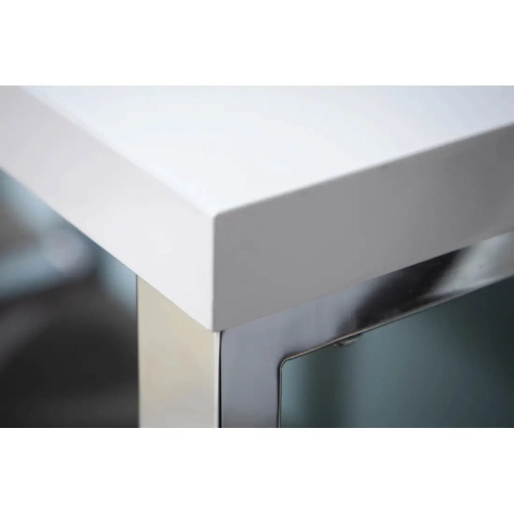 Scrivania design MONZA 160x60 cm bianco lucido con piedi cromati argentati
