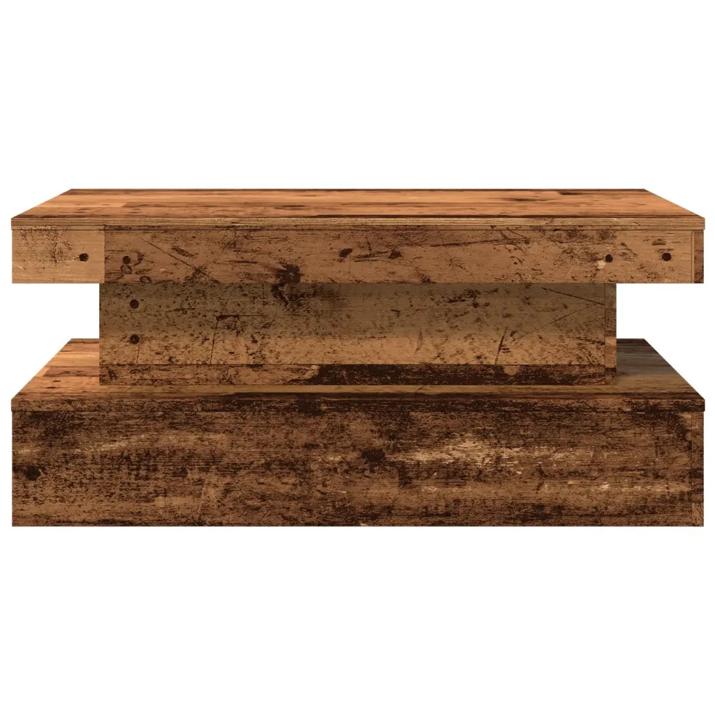 Tavolino da salotto | Tavolino da caff¨¨ | Tavolino da Soggiorno con Luci LED Legno Antico 90x50x40 cm