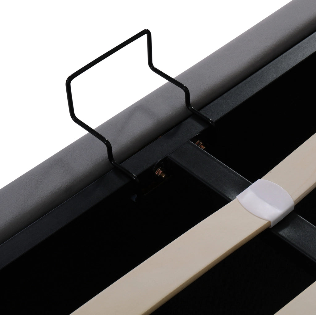 Letto imbottito 180x200 cm con contenitore, USB e luce LED