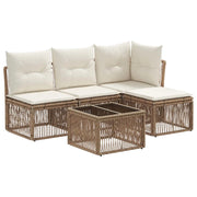 Set Divano da Giardino 5 pcs Beige polyrattan 3434190