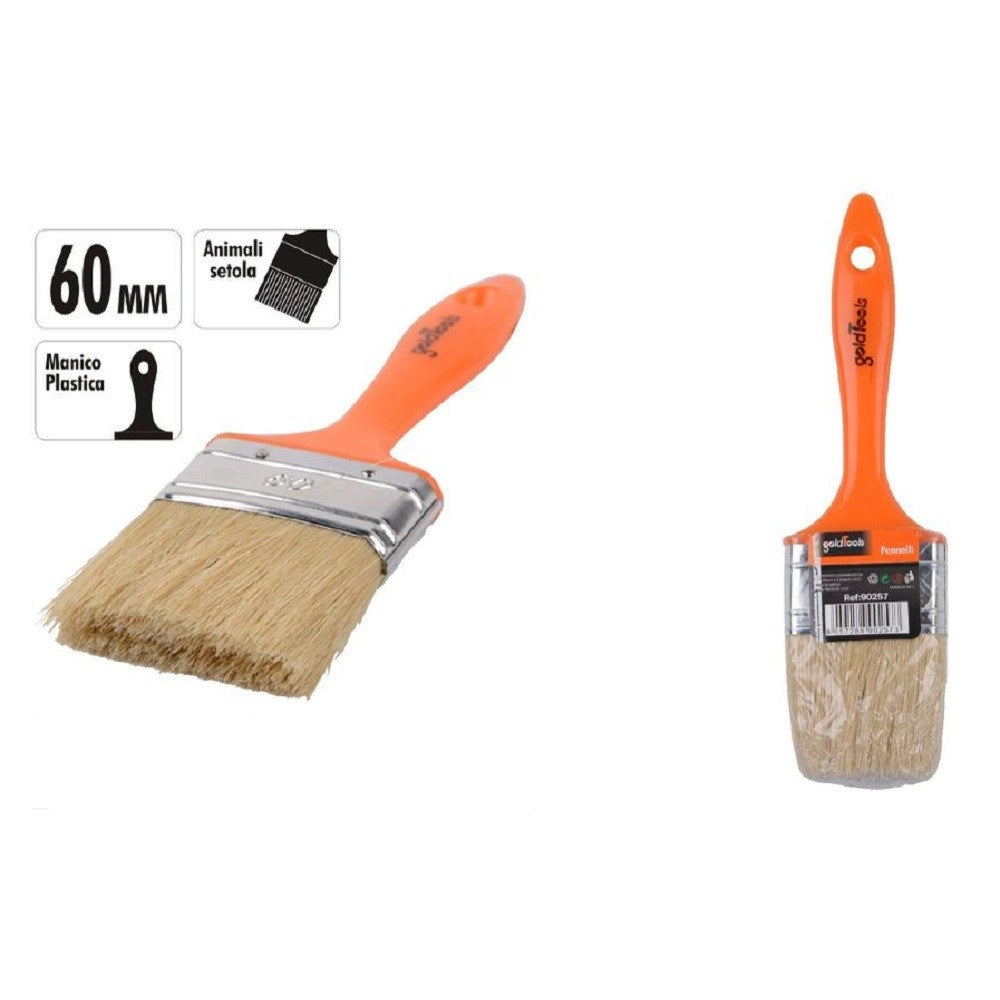 Trade Shop - Pennello 60 Mm Pennellessa Con Manico In Plastica Per Pittura Verniciare 90257 -