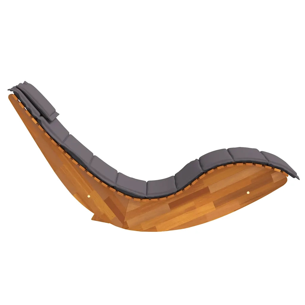 vidaXL Lettino a Dondolo con Cuscino in Legno Massello di Acacia