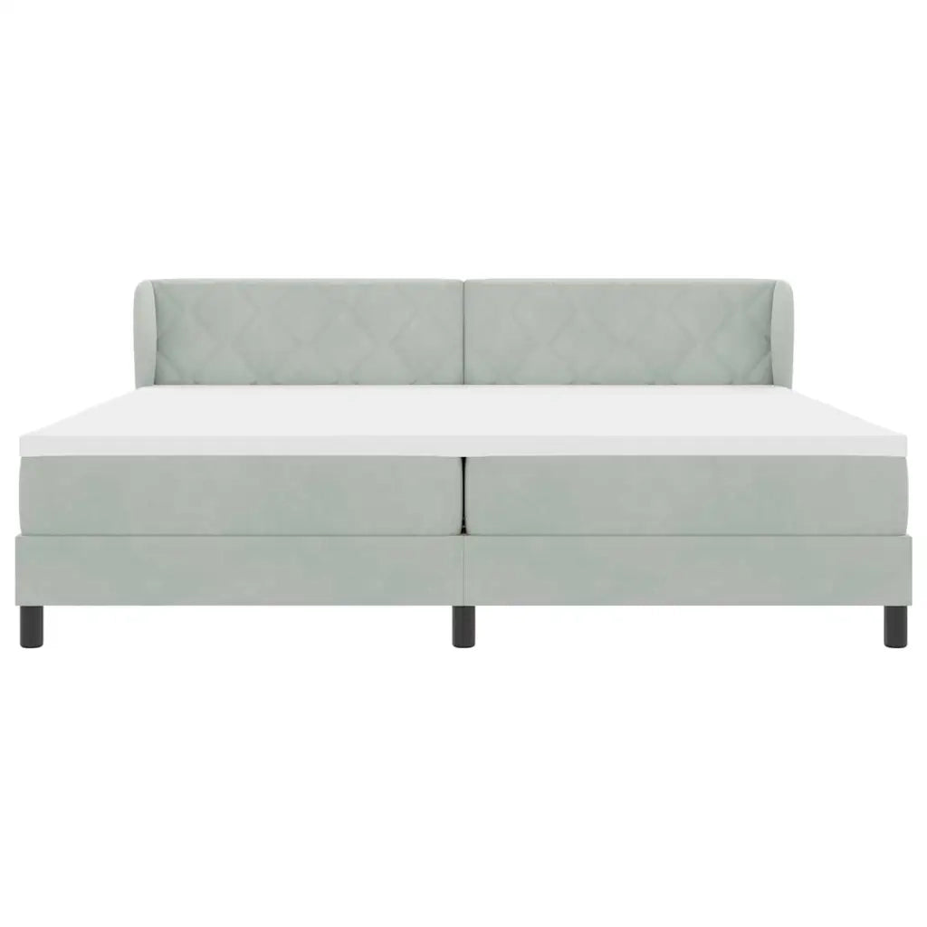 Letto a molle con materasso Grigio chiaro 200 x 200 cm Velluto 3340460