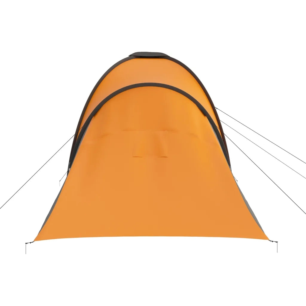 Tenda da Campeggio 6 Persone-Tenda per Escursionismo in Tessuto Grigio e Arancione