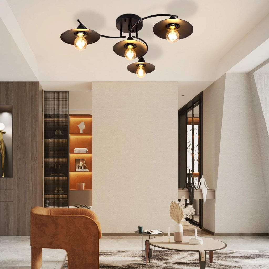 ZMH Lampada da soffitto stile industriale retrò nero E27 per corridoio camera letto sala pranzo soggiorno interno