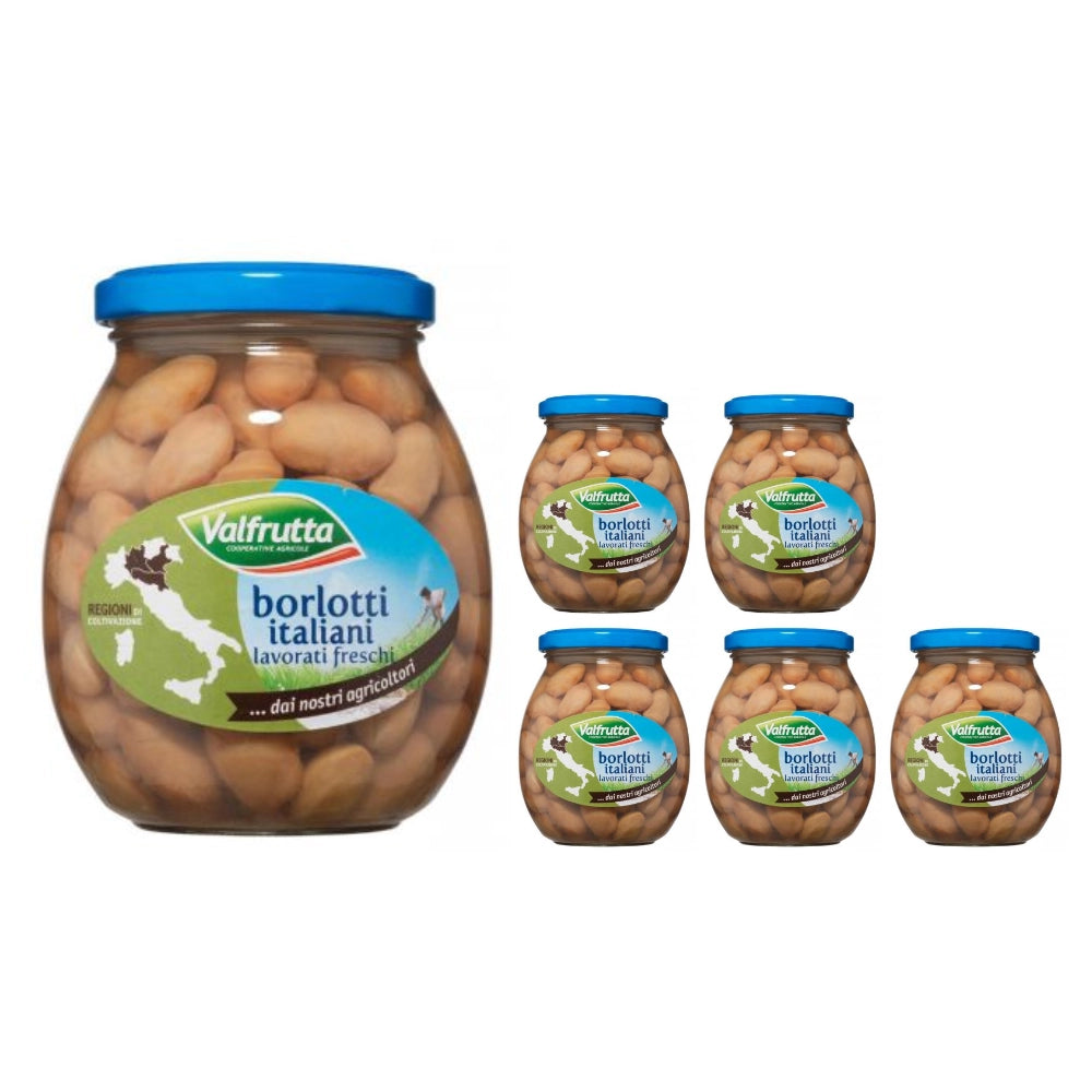 Valfrutta fagioli borlotti italiani 6 vasetti da 360 grammi