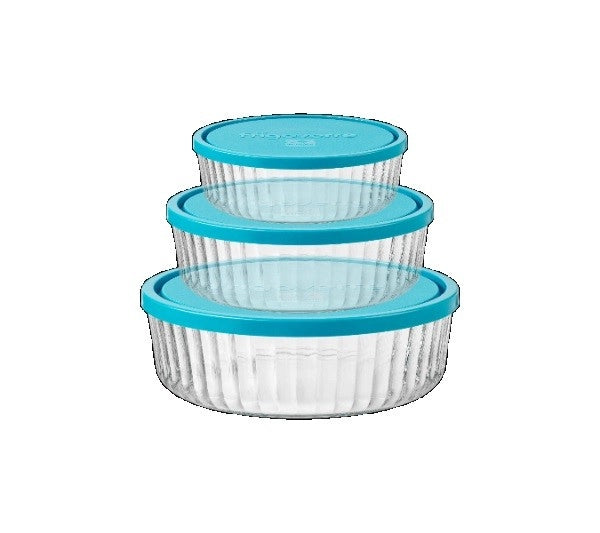 Set 3 Pezzi Contenitore Frigoverre Brillante Tondo 12 + 15 + 18 cm