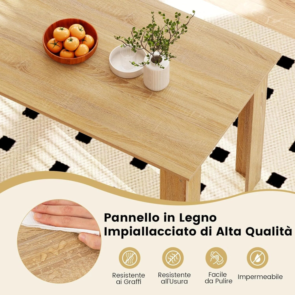 Tavolo da Pranzo 120 cm per 4-6 Persone, Tavolo Rettangolare in Legno in Stile Rustico, Tavolino Elegante per Cucina, Soggiorno e Sala da Pranzo, 120 x 70 x 75 cm