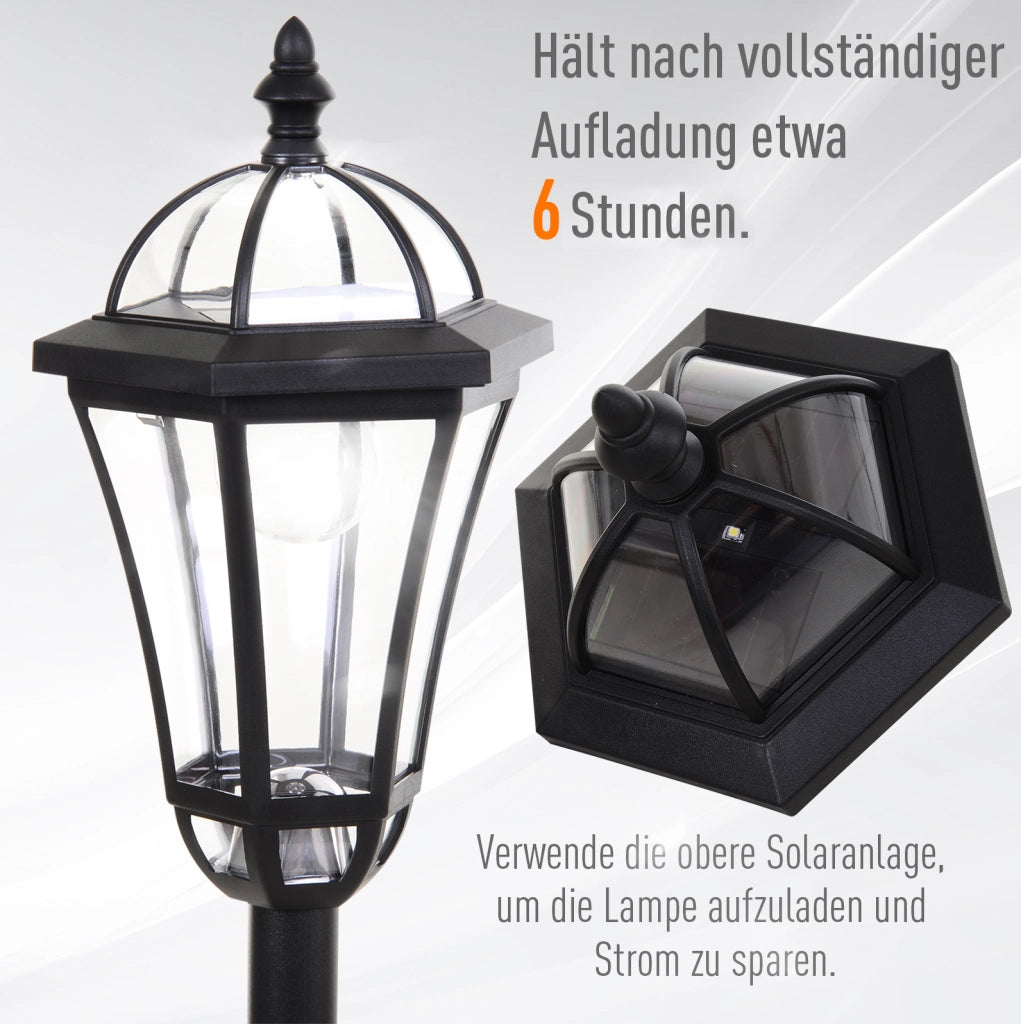 Confezione da 2 lanterne solari LED da esterno nere con protezione IP44