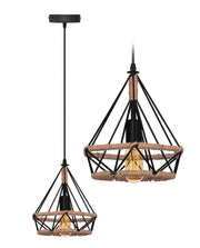 Lampada Da Soffitto Geometrico Pensile In Stile Loft Corda APP678-1CP