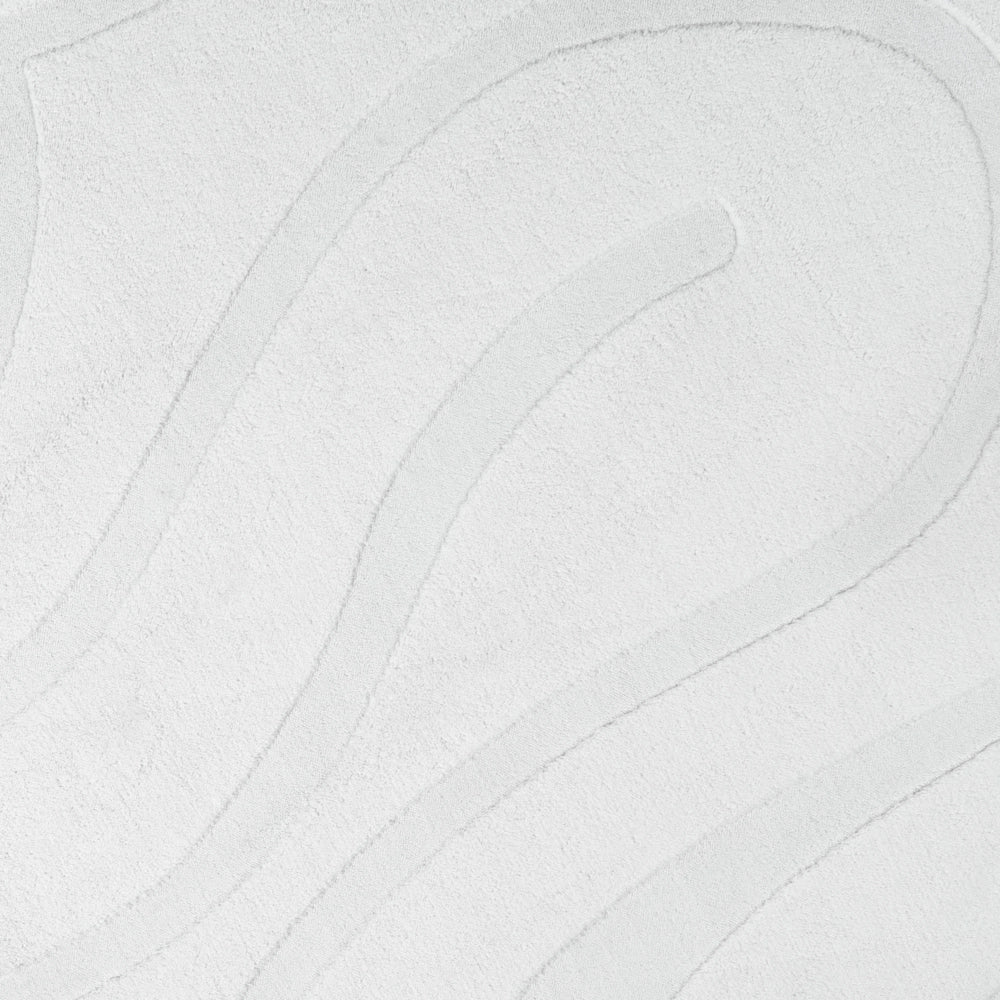 Tappeto da salotto jacquard 160 cm a pelo corto bianco sporco Stile Moderno