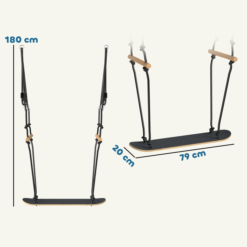 Altalena per bambini Skateboard con altezza regolabile ¨C Minimal ¨C nero
