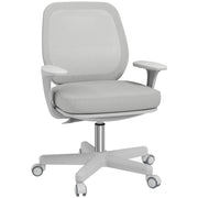 SEDIA DA UFFICIO ERGONOMICA E RECLINABILE AD ALTEZZA REGOLABILE CON 5 ROTELLE, 55X48X82.5-94.5 CM, GRIGIA