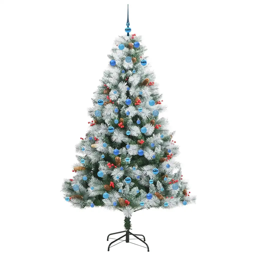 Albero di Natale artificiale Verde e bianco 210 cm 3395195