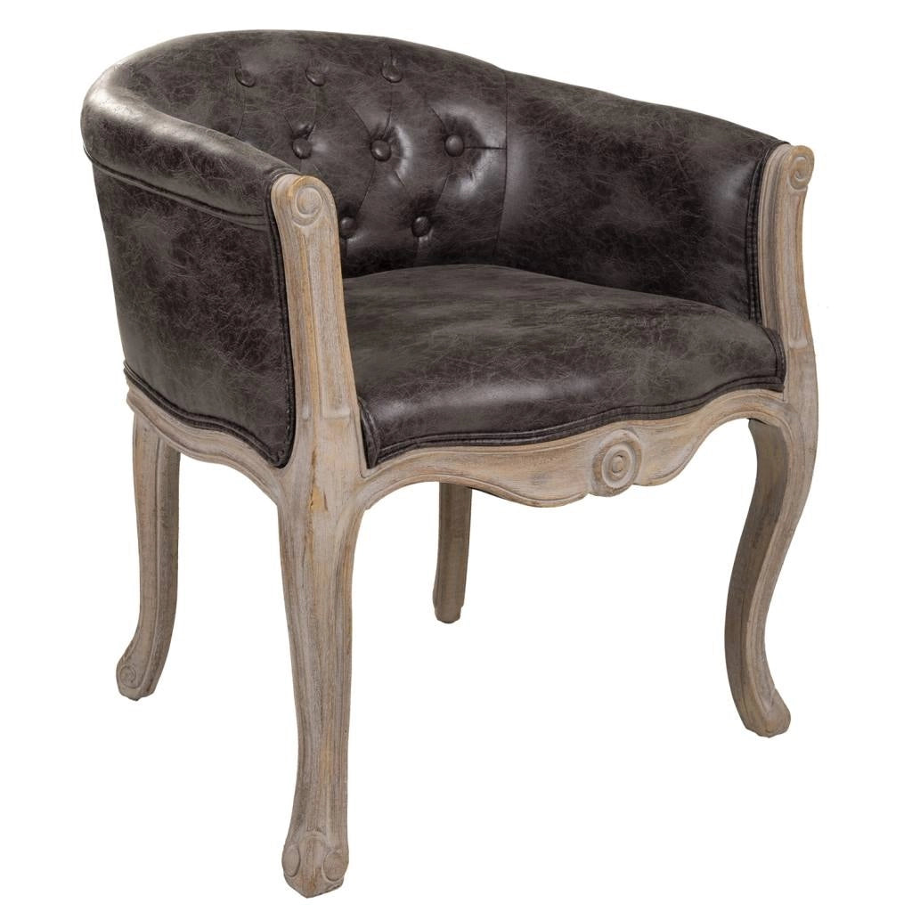 Poltrona in legno imbottita nera 61x61x71h