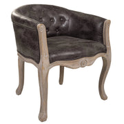 Poltrona in legno imbottita nera 61x61x71h