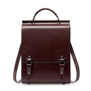 Zaino in vera pelle, stile British College, colore viola.