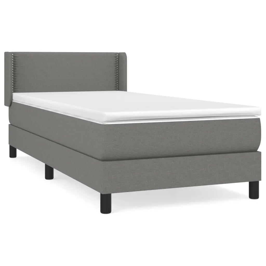 Giroletto a Molle con Materasso Grigio Scuro 90x200 cm Tessuto 3129602