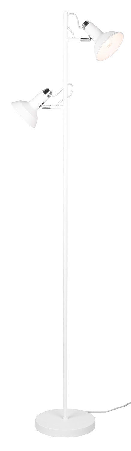 Piantana da Interno Attacco E14 in Metallo Bianco Opaco