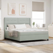 Letto a molle con materasso Grigio chiaro 180 x 200 cm Velluto 3342020
