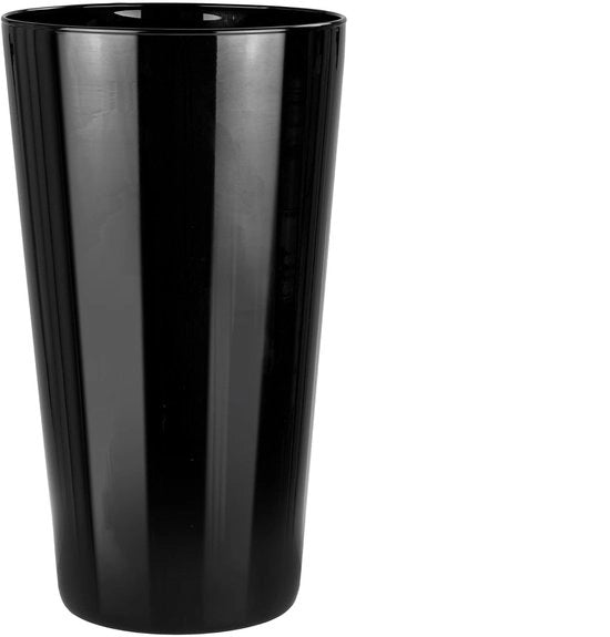 25 cm Vaso Nero Decorativo Vaso di Vetro Nero Conico Grande Vaso Decorativo per Pampas | Ø 14 cm | Piano Nero