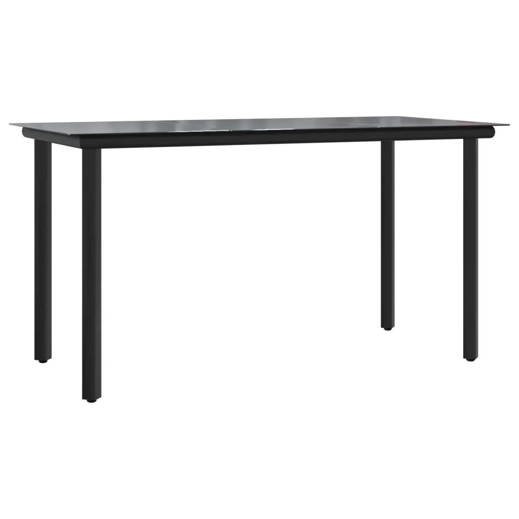 Set da Pranzo da Giardino 5 pz Nero in Polyrattan e Acciaio 3203314