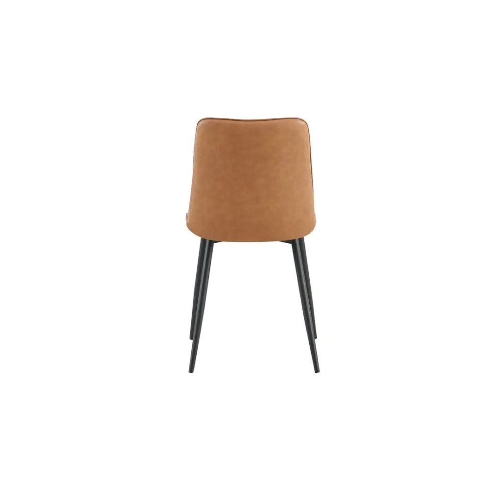 Set di 4 sedie MIREA – Cognac – Stile senza tempo – Gambe in metallo – Rivestimento in PU facile da pulire