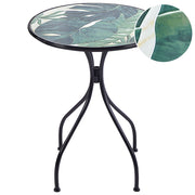 Tavolo da bistrot per esterni in metallo con mosaico verde Telaio in ferro nero stile vintage