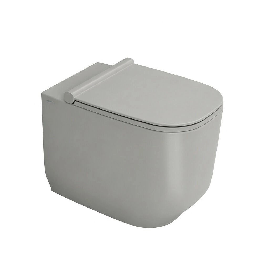 Sanitari filomuro WC e Bidet in Ceramica Copriwater soft-close Ceramiche Dolomite serie ALBA - Grigio Cemento