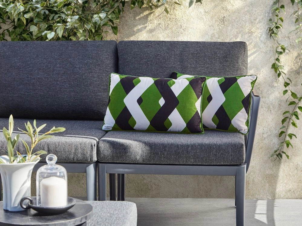 Set di 2 cuscini da esterno con Motivo geometrico Multicolore 30 x 50 cm Accessori da giardino
