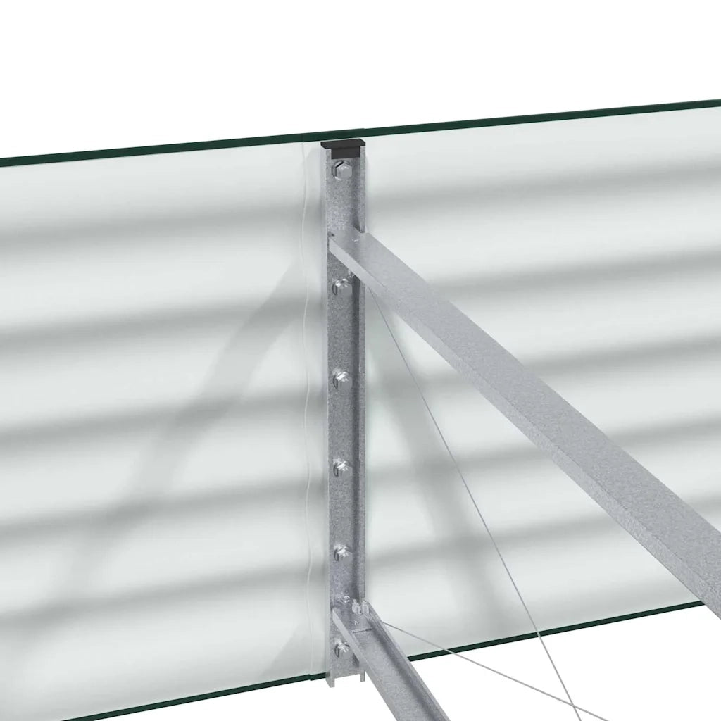 Fioriere | Cassetta per fiori | Letto Rialzato Verde 320 x 80 x 44 cm Acciaio