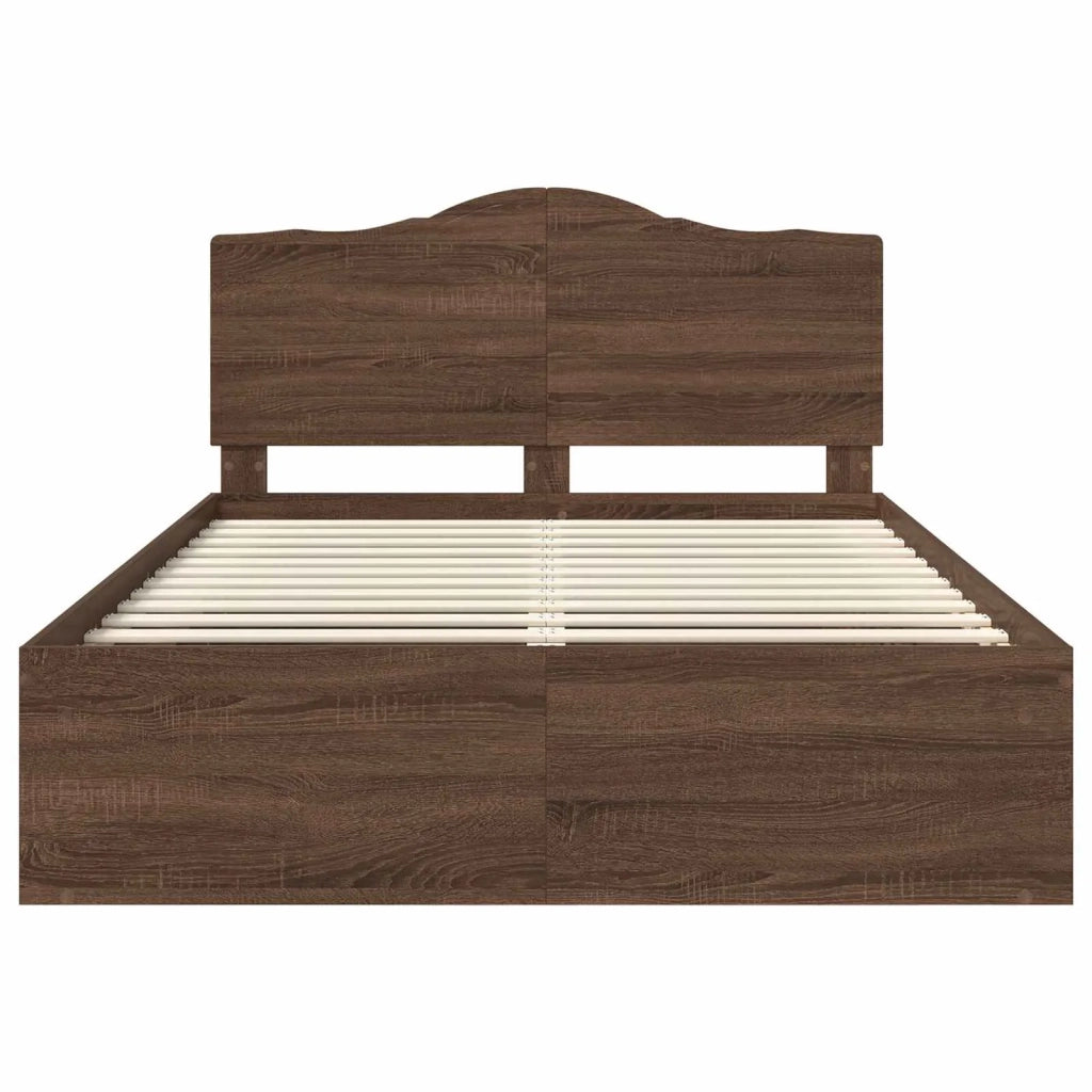 Struttura del letto Rovere Marrone 140 x 200 cm Pino massello
