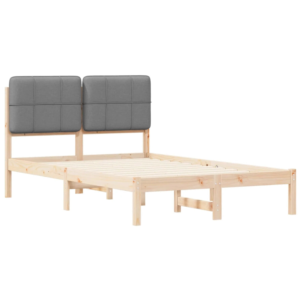 Letto con Testiera Rivestita Grigio chiaro 120 x 200 cm 877979