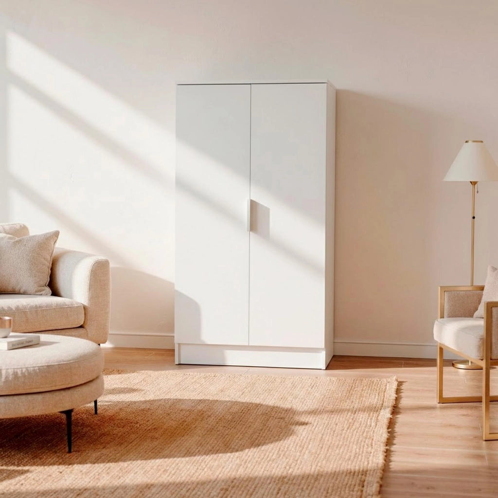 Armadio Multiuso 2 Ante Mobile Porta Scarpe Con 6 Ripiani Estraibili Scarpiera Salvaspazio Per Camera Corridoio Ingresso Ripostiglio Design Moderno Minimal 108 X 55 X 39.6 Cm Bianco