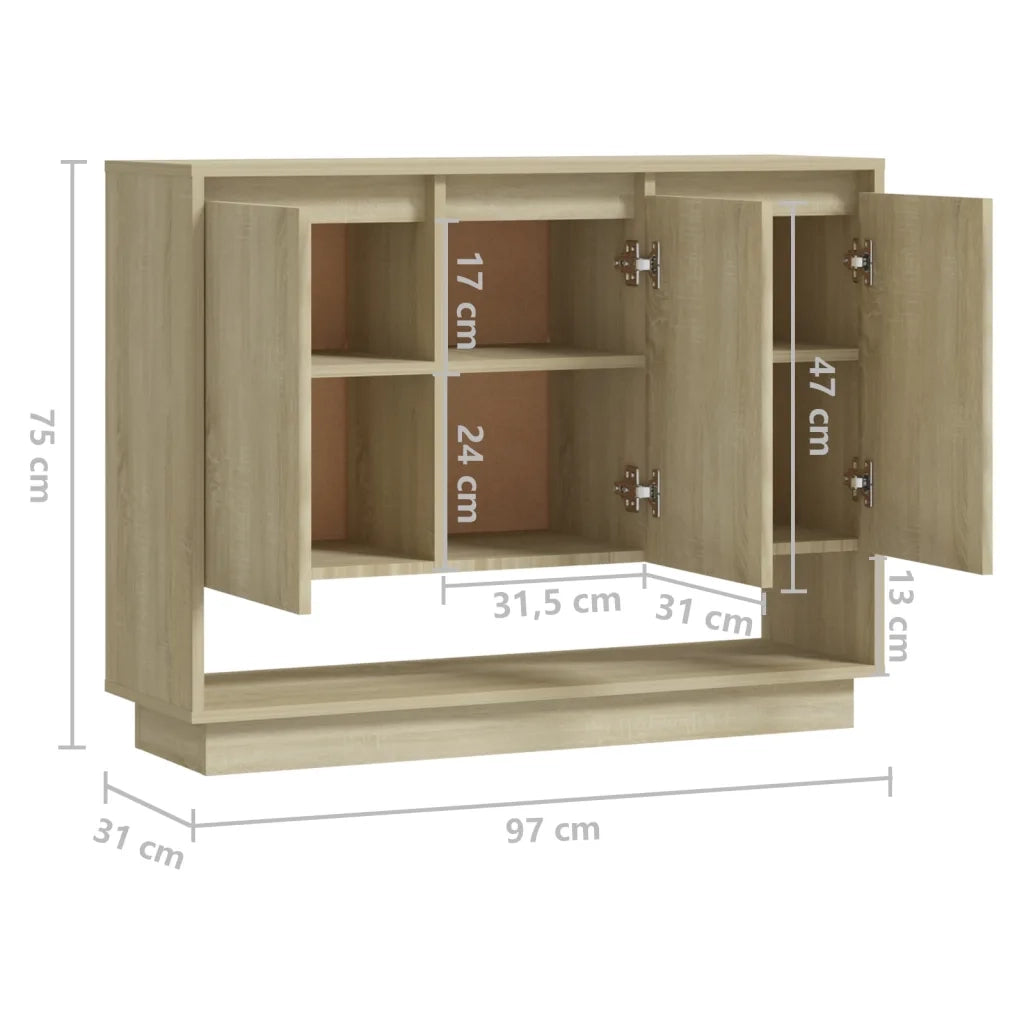 Credenza-Buffet-Armadio da cucina Rovere Sonoma 97x31x75 cm in Truciolato