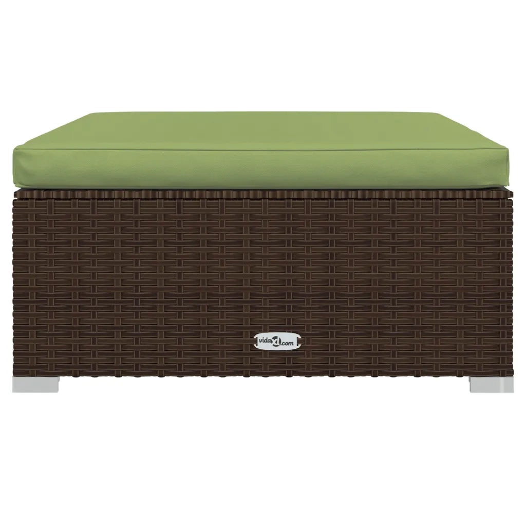Set Divani da Giardino 7 pz con Cuscini in Polyrattan Marrone 3101836