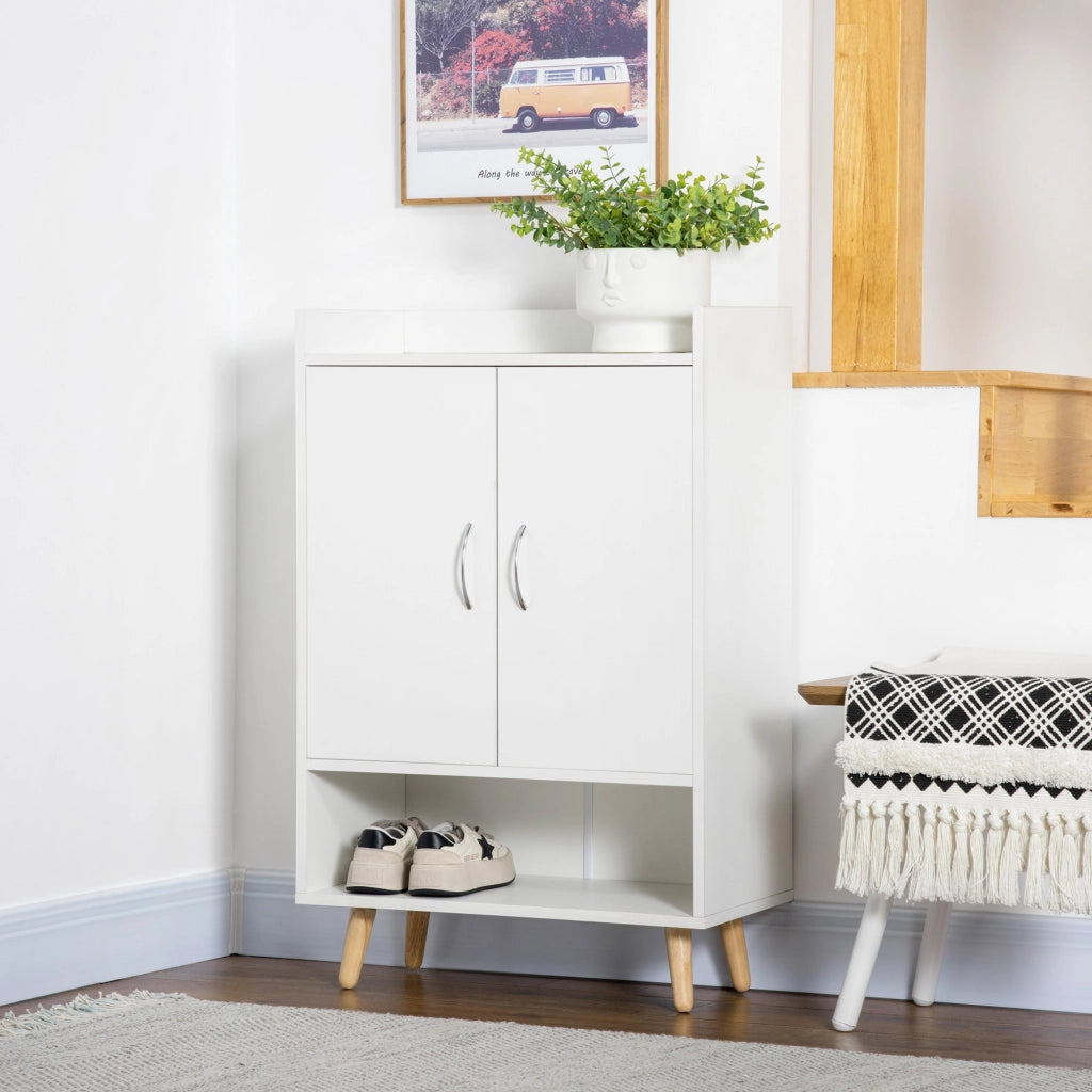 Mobile Scarpiera 60x30x92 cm in Legno Truciolare Bianco