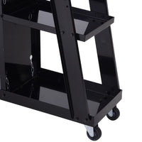 Carrello Porta Utensili Attrezzi a 3 Ripiani 4 Ruote Max 50kg Nero 71x70x39 cm