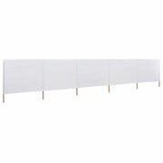 Paravento a 5 Pannelli in Tessuto 600x120 cm Bianco Sabbia CFW1506362