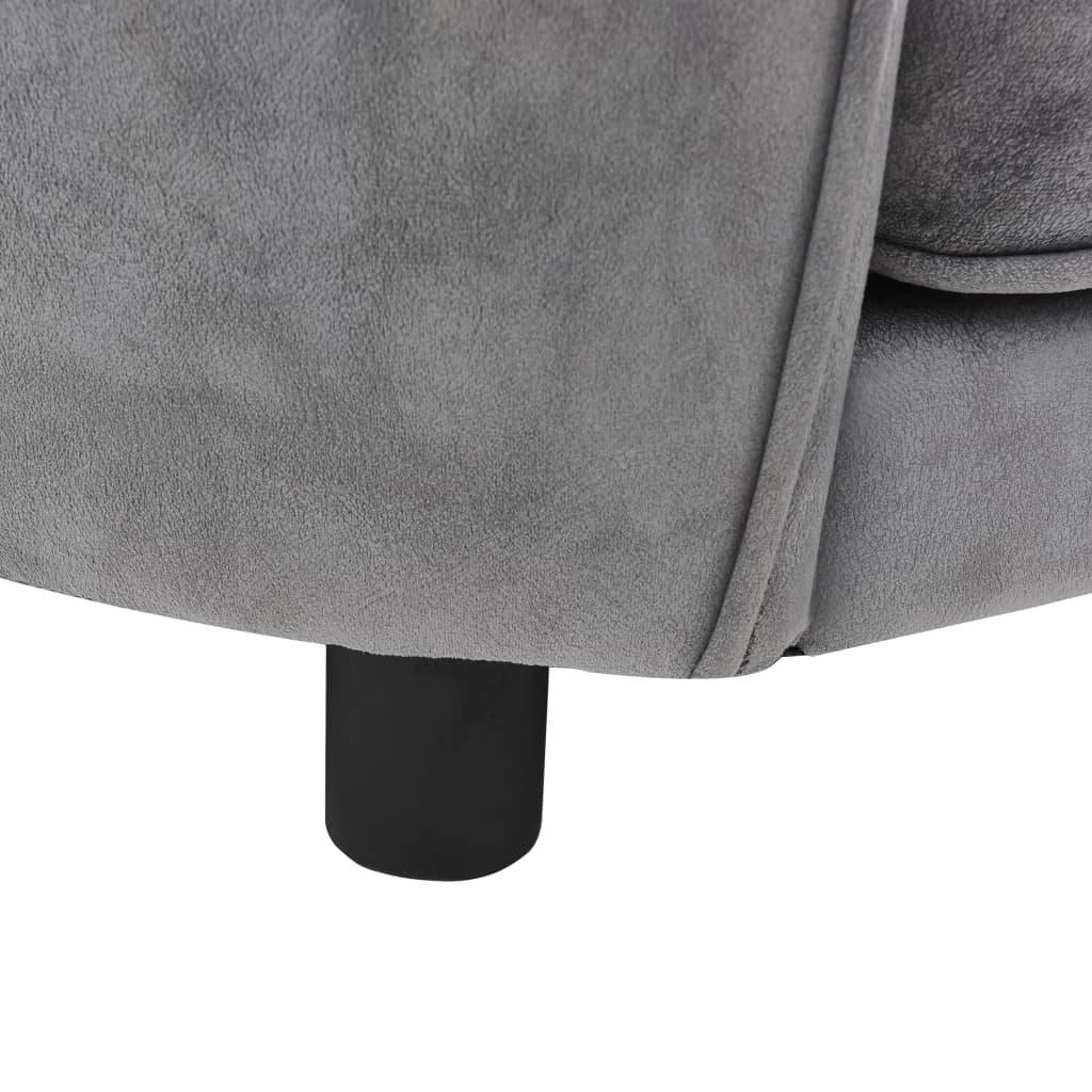 Divano per cani 69 cm grigio peluche 02_0000152