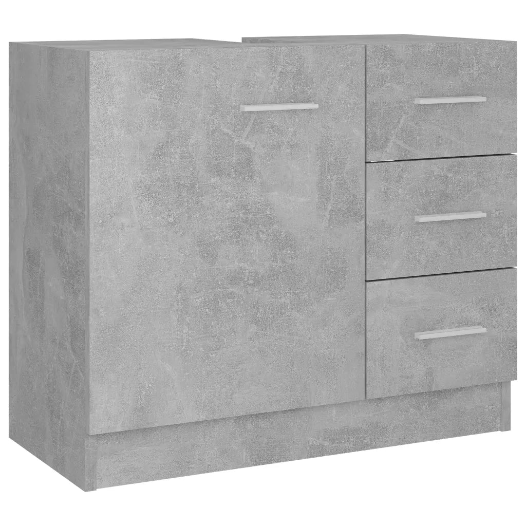 Mobile Sottolavabo-Armadietto da bagno Grigio Cemento 63x30x54 cm Legno Multistrato