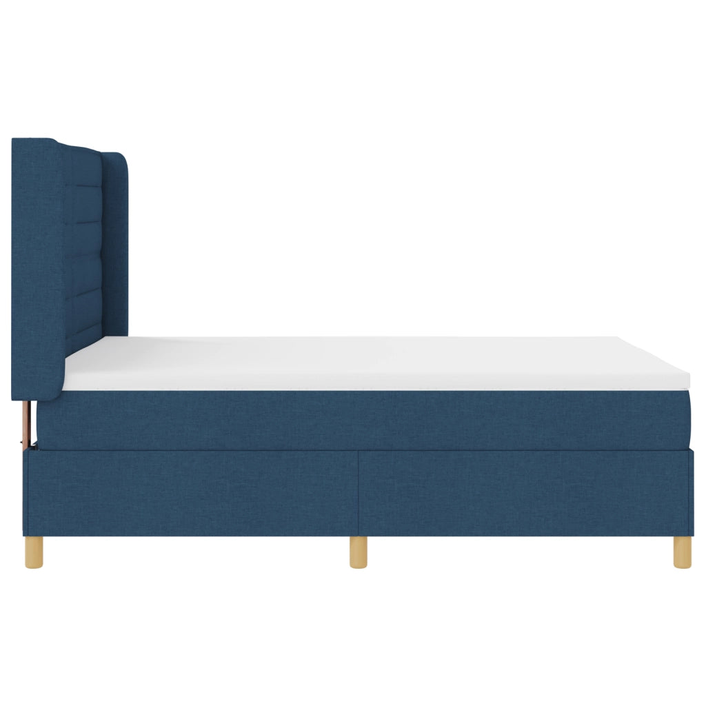 Letto a Molle Box con Materasso Blu 160x200 cm Tessuto