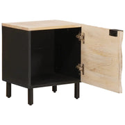 Comodino | Armadio da Notte | Mobiletto da notte Bianco 40 x 33 x 46 cm Legno di mango massello