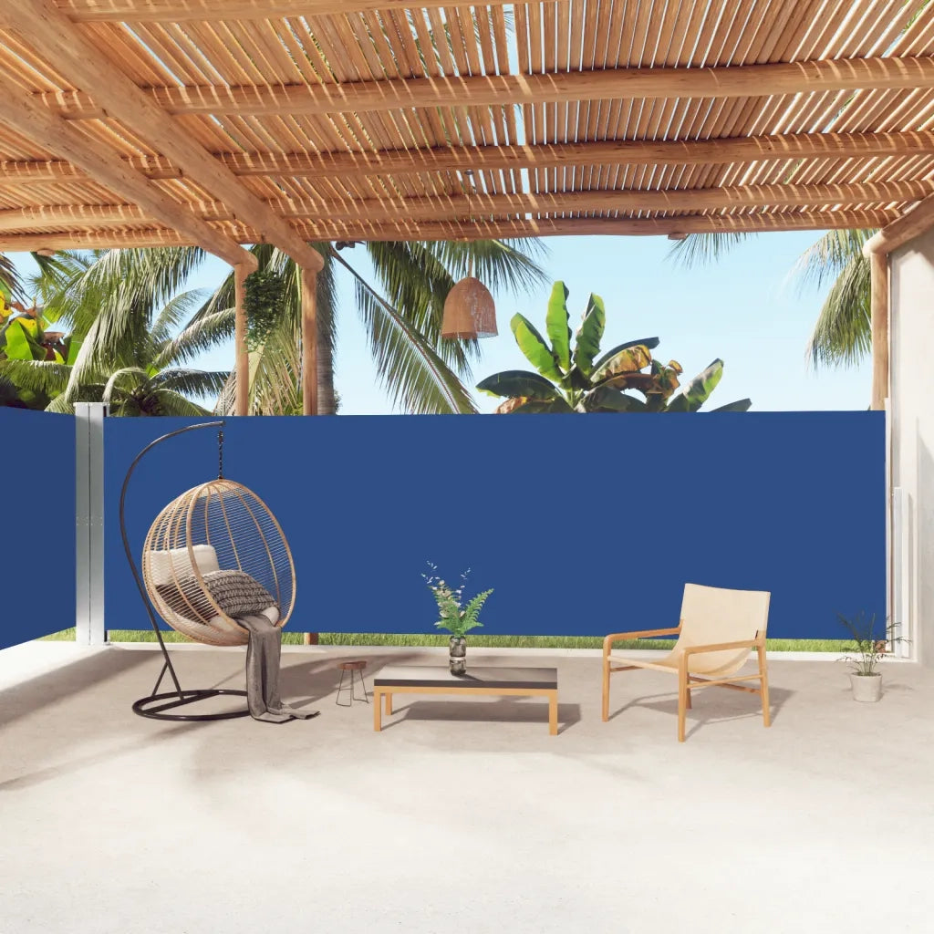 Tenda da Sole Laterale Retrattile-Tenda parasole per balcone per giardino Blu 180x1000 cm 694537