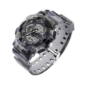 Trade Shop - Orologio Sportivo Sanda Uomo Resistente Acqua Cronografo Camouflage Grigio -