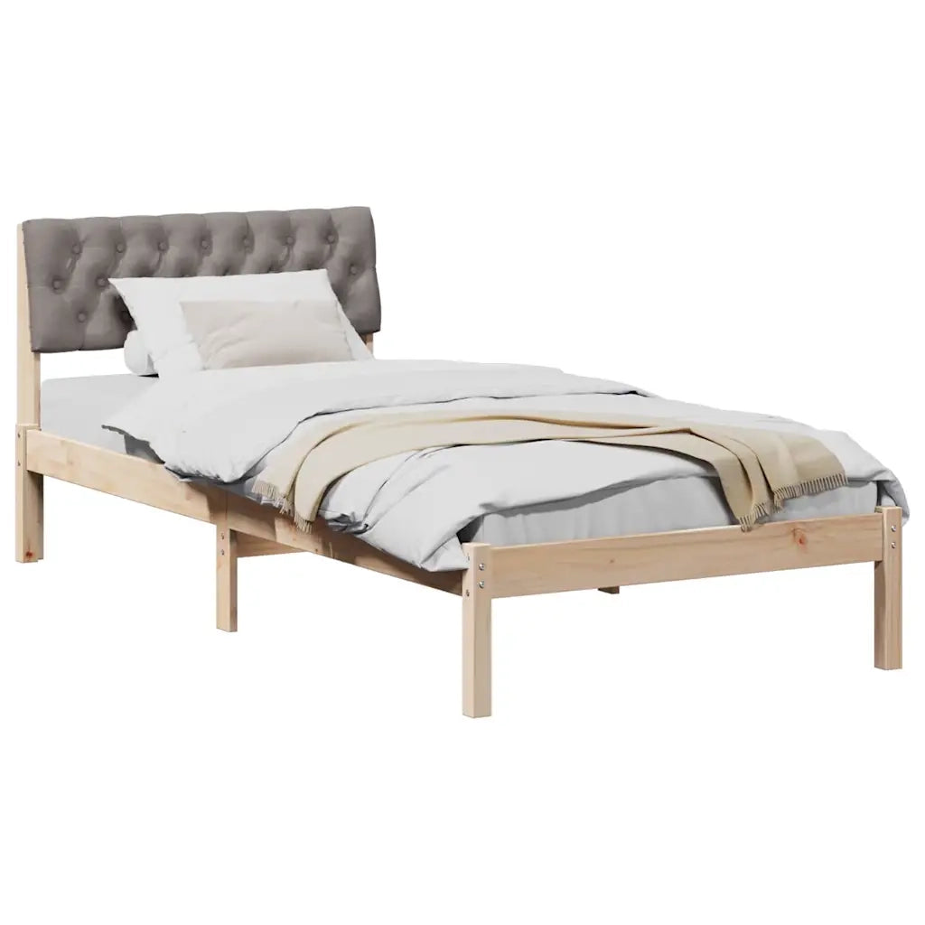 Struttura del Letto con testiera Marrone e taupe 90 x 190 cm
