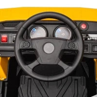 Camion per Bambini 3-5 Anni con Motore 12V, Macchina Elettrica per Bambini con Musica e Fari, Giallo