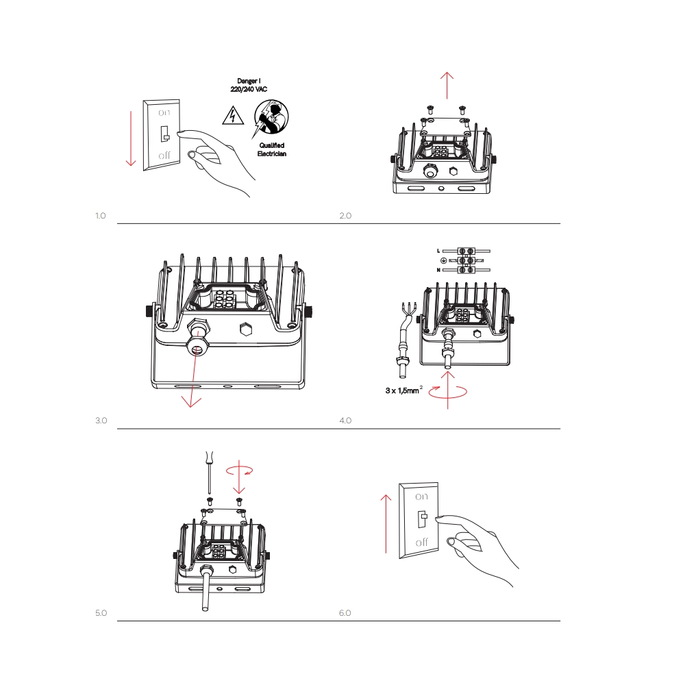 Proiettore LED da esterno Sky 10W IP65 5000K bianco - 1150lm, alluminio, fascio 110° Beneito Faure