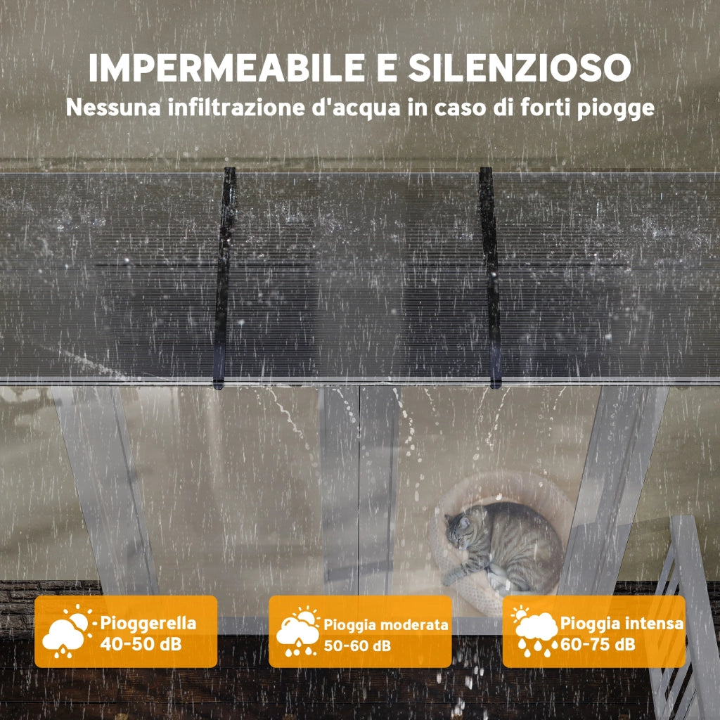 Tettoia per Esterni ¨C zephmum ¨C Policarbonato Alluminio 122x89x24 cm